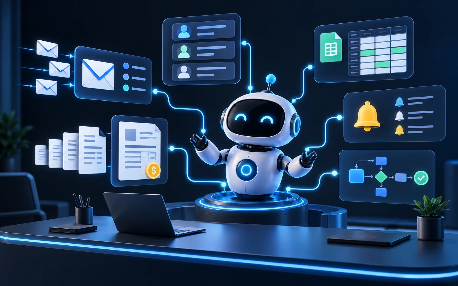 Robot AI automatyzujący pocztę, CRM, dokumenty i powiadomienia w firmie